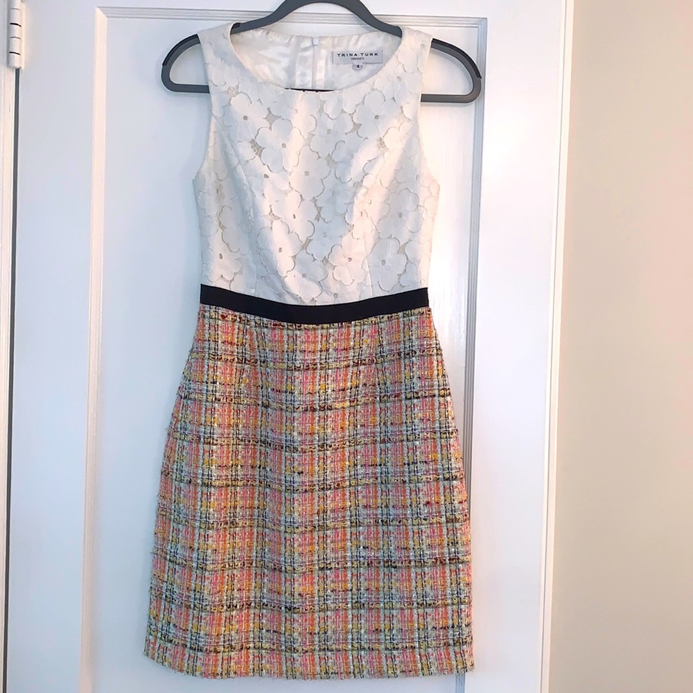 Trina Turk lace and tweed dress